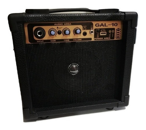 Amplificador De Guitarra Parquer 10w Con Bateria Gal-10 Color Negro 220v