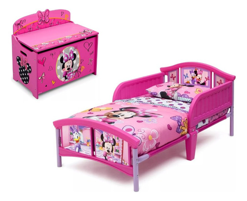 Cama Infantil Toddler Con Baul Disney Minnie Mouse