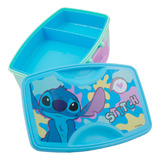 Contenedor De Plástico Escolar Infantil Lunch Disney Stitch Color Azul