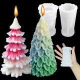 2pcs Árbol De Navidad Molde De Resina Para Velas De Silicona