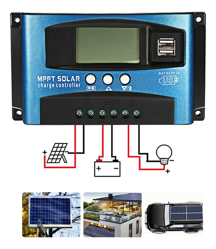 Regulador De Carga Solar Mppt 30a-100a 12v/24v, Controlador