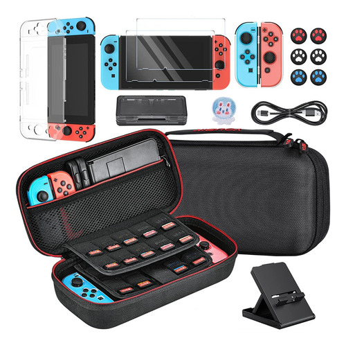 16pzs Kit De Accesorios Para Ns Switch Fundas Y Estuche 