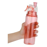 Garrafinha Squeeze Plástico Com Spray Borrifador Água Bike Cor Rosa