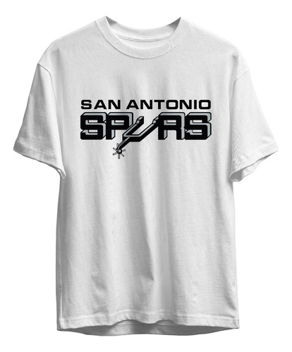 Remera Basket Nba San Antonio Spurs Blanca Logo Alternativo