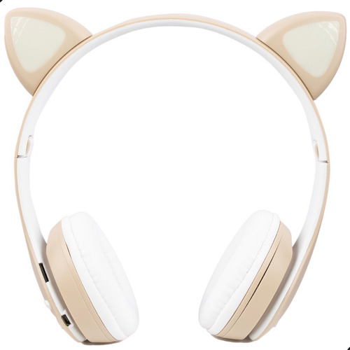 Fone De Ouvido Infantil Gatinho Bluetooth Headphone Com Led