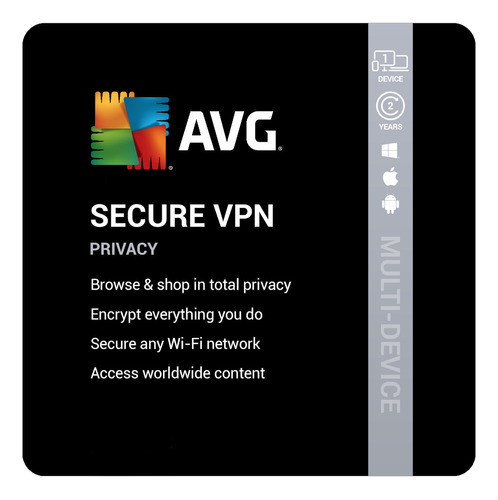 Avg Vpn Segura Privada  Vpn 2024  | 1 Dispositivo | 2 Años 