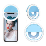 Aro Luz Celular Portátil Selfie Flash Led Recargable Azul