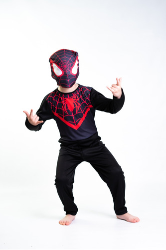 Disfraz De Spiderman Hombre Araña Negro Miles Morales
