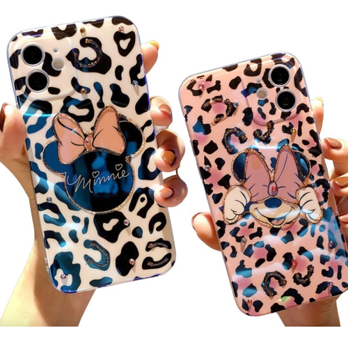 Capinha Disney Animal Print Onça Minnie Premium Para iPhone