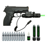 Pistola 6.0 Ponta Preta 6mm C11 + Mira Laser + Kit Munição