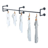 Perchero Vintage Closet Rack Gancho Colgador Pared 6 Soporte