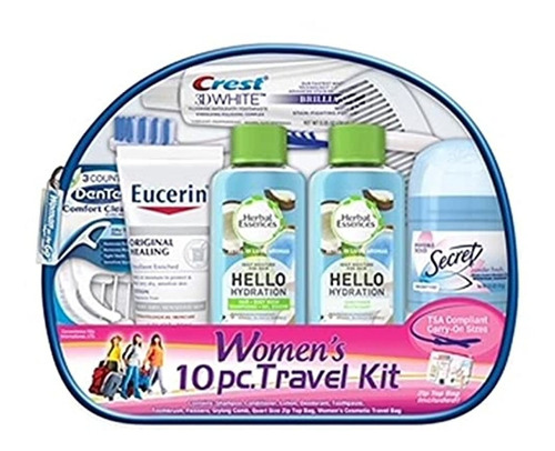Set Viaje Higiene Cuidado Personal  Travel Size 10 Pz Mujer 