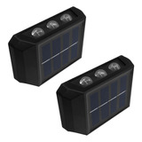 Kit 2x Arandela Luminária Lâmpada Led De Parede Sensor Solar Cor Branco Quente N/a