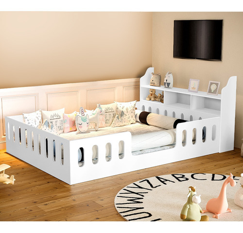 Cama Montessoriana Helo Com Nicho - Branco