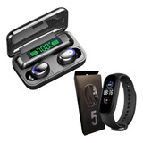 Combo Reloj Smartband M5 + Auricular Inalambrico F9-5