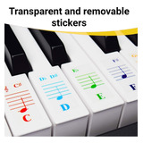 Pegatinas De Color Para Piano Y Teclado Y Notas Completa De