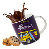 Taza Para Café 350ml Porcelana Decorada Grande Diseño Frases Color Morado