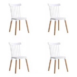 Silla Comedor Cocina Windsor Patas Madera Set Juego X4 Un