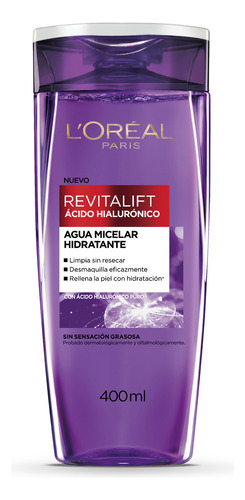 Aguamicelar L'oréal Paris Revitalift Ácido Hialurónico 400ml