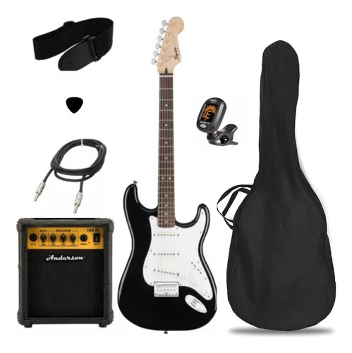 Combo Guitarra Squier Bullet Negro Ampli+funda+cable