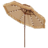 ~? Saemoza 9ft Thatched Patio Tiki Umbrella Con Inclinación,
