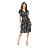 Vestido Estampado Roman Fashion /juvenil, 8867-13 (negro Flo