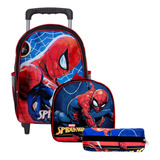 Kit Mochila Escolar Menino Creche Spider Man Tam G Rodinha