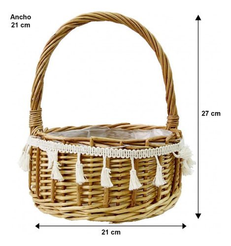 Canasta Redonda Para Picnic 27cms * 21 Cms 