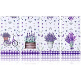 Funtery Juego De 4 Toallas De Cocina Color Morado Y Lavanda,