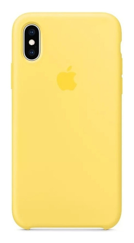 Funda Silicona Case Felpa Para iPhone XS Max Amarillo