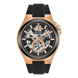 Relogio Bulova Classic Maquina 98a177 Em Ouro Rosa Para Home