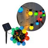 Guirnalda Led Solar Exterior 20 Luces Multicolor Bombilla