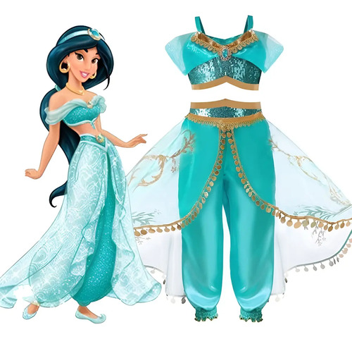 Princesa Jazmín, Con Lentejuelas, Vestido Disfraz