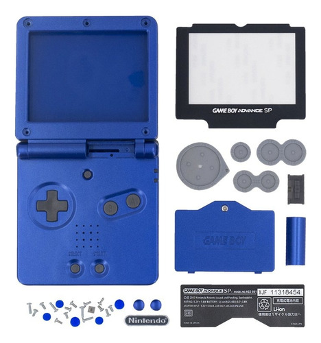 Carcasa Compatible Con Game Boy Advance Sp Azul