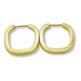 Brinco Argola Quadrada 1,2cm, Fio 1,60mm Ouro 18k-750 Cor Dourado