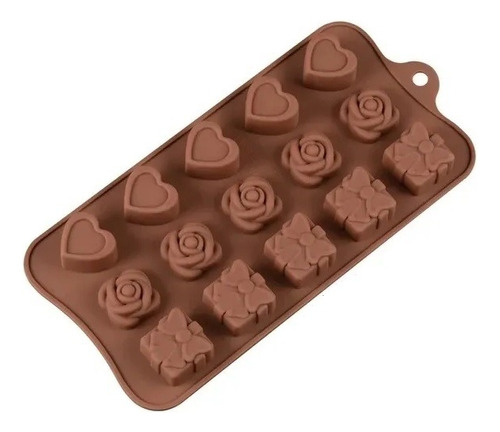 Molde Corazon Rosa Regalo Bombon Chocolate Reposteria 15 Cav