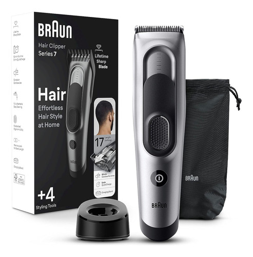 Braun Cortapelos Serie 7 , Cortapelos Para Hombre, Pinza Pa. Color Silver