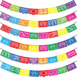 Asoulin Banderines De Fiesta Mexicana, Paquete De 6 Pancarta