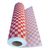 Rollo De Papel Antigrasa 37,5 X 100m Cuadros Rojos