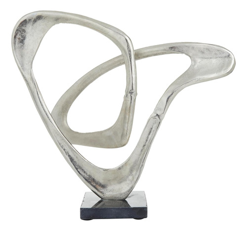 Deco 79 Escultura Abstracta De Aluminio, 14  X 6  X 13 , Pla