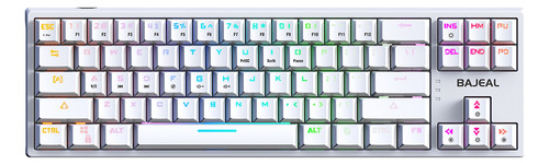 Teclado Con Cable K71 Blanco De Datos Bajeal Blue Rgb