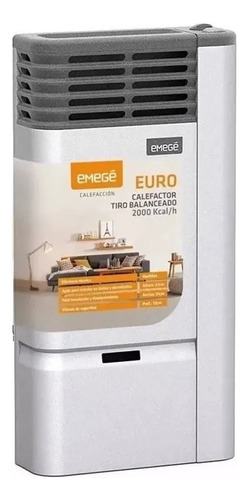 Calefactor Tiro Balanceado Emege 2120 Euro 2000kcal Multigas Color Gris