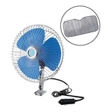 Ventilador Metálico 12v 8 Pulgadas Oscilante Auto + Parasol