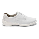 Zapato Confort Color Blanco Para Mujer Piel Tacon Bajo Flexi