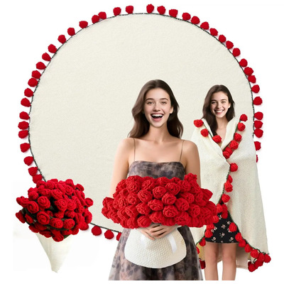 D 110cm Manta De Ramo De Flores Ganchillo Terminado Regalo .
