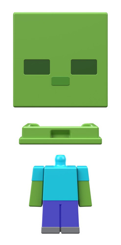 Figura Colección Minecraft Mini Zombie Con Diseño Pixeleado