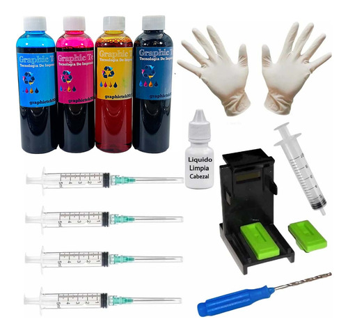 Kit Para Rellenar Cartuchos Hp 664 Xl Tinta Para Impresora