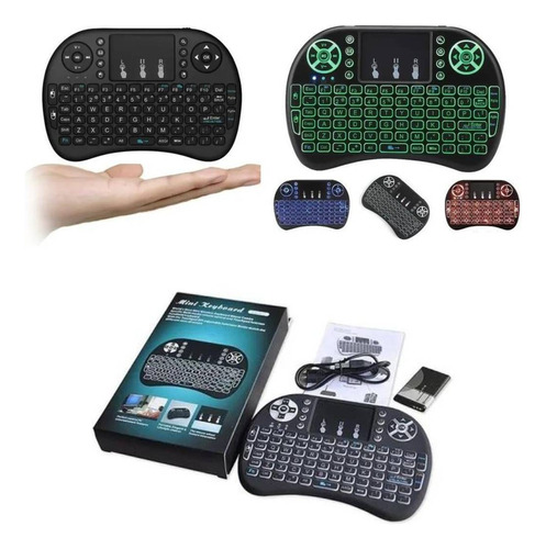 Mini Teclado Inalambrico Touchpad Smart Tv Retroiluminado