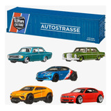 Hot Wheels 2022 Car Culture Auto Strasse 5 Pack Container Color Naranja