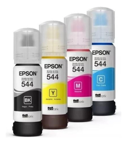 Tinta Pack Epson T544 65 Ml X4 Colores L3110 L3150 Original